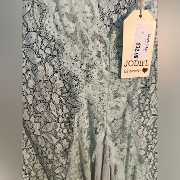 NWT Mint Green with Lace Mini Dress - Picture 4 of 8